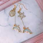 イルカと貝殻のピアス