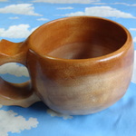geeene様受注作品　　ツートン桜のコーヒーカップ　一木彫り
