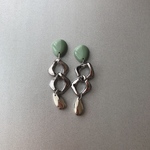 ✺ピアス/イヤリング✺くすみブルーチェーンピアス