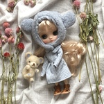 ミディブライス服＊クマ耳ボンネットとワンピースのセット