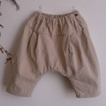 再販　COTTON LINEN タックサルエルパンツ *ベージュ*　size 80