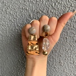 ゴールドアシメ大ぶりピアス