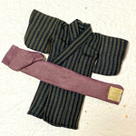 オビツ11着物　縞模様　黒