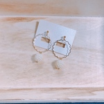 パールボール×フープイヤリング   ピアス