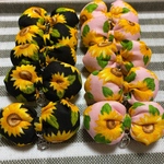 犬用チョーカー トリミングチョーカー ❤︎ ひまわり丸リボン