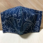 【接触冷感】【少し大きめ】ネコ柄立体型マスク