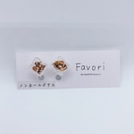 小さなしかくのノンホールピアス(透明)