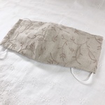 ［送料込み］リネン刺繍＆ダブルガーゼのマスク（大人用・普通サイズ）
