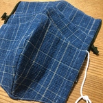 再販♪しじらチェックと綿麻ガーゼ de 大人用立体マスク3点セット　男性向け