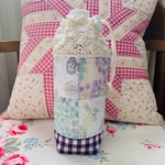 *セール*リバティ×紫陽花　ぷっくりパッチワークペットボトルケース　パープル