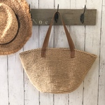 革持ち手のマルシェバッグ＊肩掛けタイプ＊