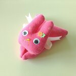 うさぎクリップ　ピンク・ハート柄【0615-2】
