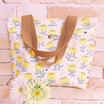 【SALE】ちょっと大きめランチトート【きいろのお花】