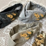 【受注製作】手刺繍/リネンのヘアバンド『ミモザ』