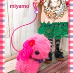 お散歩ワンちゃん、ミニ、ピンク