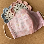 ふんわり涼し気なレース立体マスク。お子さま用。リボン柄。