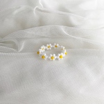 ビーズリング "white×yellow"