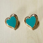 GOLD GREEN HEART BUTTON PARTS