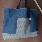ヒッコリー×8オンスデニムレッスンバッグ