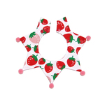【月曜21時～ スタイ単品】ストロベリー🍓 ピエロスタイ ホワイトいちご柄 赤白ドット柄 リバーシブル お星さまスタイ
