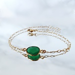 14KGF/ GREEN ONYX CZ PAVE BRACELET