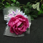 [つまみ細工] 🌹ローズピンク バラのポニーフック