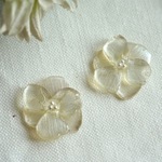 花 アクリル カボション2pcs 樹脂