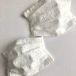 夏マスク 清涼ドライタッチ お花刺繍① プリーツマスク 大人用・子供用・大人子供セット/大人のみノーズワイヤー有・無