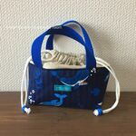 再３♡　洗える！保冷お弁当用バッグ　幼児・子供用サイズ　男の子用　ネイビー　くじら柄　海