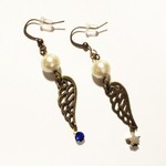 コットンパール×フェザーピアス・イヤリング