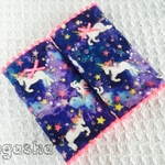 再7販！ハンドメイド よだれパッド★宇宙ユニコーン ネオンピンク エルゴ 肩紐