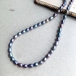 淡水真珠AA++ライス　メタリックネイビー7×5×5mm 天然石パーツ