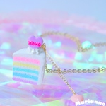 パープル💜レインボーケーキネックレス