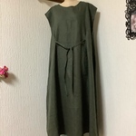 カーキ　リネンワンピース💕