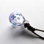 雫のアロマペンダント  パープル　〜小さな青い花〜