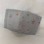 【S】キッズマスク 立体型　サイズS（グレー×ゴールド⭐︎）
