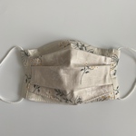 【夏用】冷感プリーツマスク／フィルターポケット付き　レースフラワー①