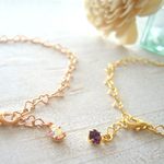 誕生石カラーのスワロフスキーチャームがポイントのハートチェーンブレスレット ゴールド (b00b03swa-g)