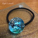 水面のヘアゴム☆ブルーグリーン☆レジン