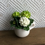 紫陽花カップ　1 粘土の花鉢  ミニチュア
