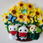 ひまわり  フェルトリース  しろくま  パンダ  すいか