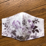 花柄　紫　綿刺繍　コットン　薄手　おしゃれ夏マスク