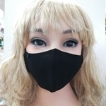 大人小 夏用 マスク 黒 シフォン