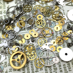 (rp-22) 本物の時計部品・歯車パーツ 3g ヴィンテージ 雑貨 レジン 封入 アクセサリーパーツ