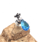 蛇口 ピアス 青/シルバー925 片耳用/セカンドピアス つけっぱなし ピアス/シルバーアクセサリー925/友達プレゼント/誕生日