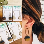 ウッド＋アクリルピアス