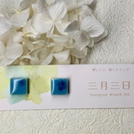 紫陽花のタイルピアス/イヤリング