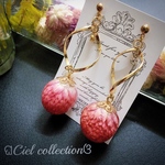   【red】千日紅ballツイストピアス、イヤリング🌸