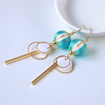 巻き玉ピアス【turquoise blue】ターコイズブルー