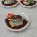 チーズハンバーグカレー☆プレート　樹脂粘土　ミニチュアフード